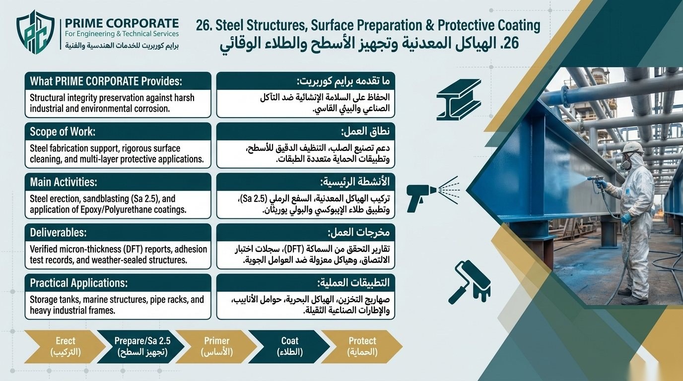 Steel Structures, Surface Preparation & Protective Coating